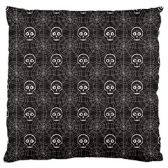 Skull And Spider Web On Dark Background Standard Flano Cushion Case (two Sides)