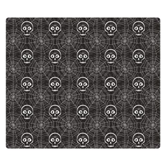 Skull And Spider Web On Dark Background Double Sided Flano Blanket (small) 