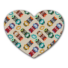 Ethnic Tribal Masks Heart Mousepads by tmsartbazaar