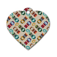 Ethnic Tribal Masks Dog Tag Heart (one Side) by tmsartbazaar