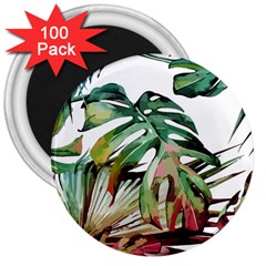 Watercolor Monstera Leaves 3  Magnets (100 Pack) by goljakoff