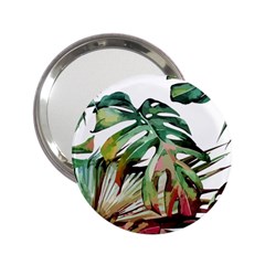 Watercolor Monstera Leaves 2 25  Handbag Mirrors by goljakoff