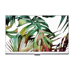 Watercolor Monstera Leaves Business Card Holder by goljakoff