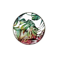 Watercolor Monstera Leaves Hat Clip Ball Marker by goljakoff