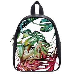 Watercolor Monstera Leaves School Bag (small) by goljakoff