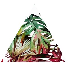 Watercolor Monstera Leaves Wooden Puzzle Triangle by goljakoff