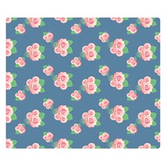 Pink Vintage Roses Double Sided Flano Blanket (small)  by FloraaplusDesign