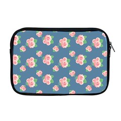 Pink Vintage Roses Apple Macbook Pro 17  Zipper Case by FloraaplusDesign