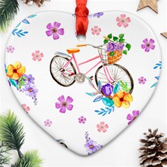 Cycle Ride Ornament (heart) by designsbymallika