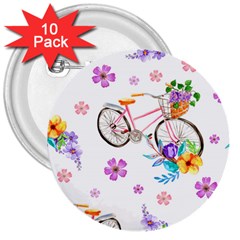 Cycle Ride 3  Buttons (10 Pack)  by designsbymallika