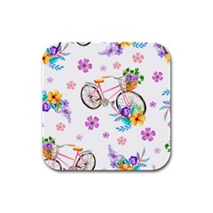 Cycle Ride Rubber Square Coaster (4 Pack)  by designsbymallika