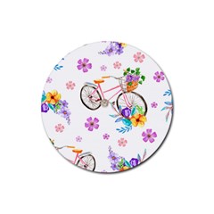 Cycle Ride Rubber Round Coaster (4 Pack)  by designsbymallika