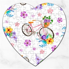 Cycle Ride Jigsaw Puzzle (heart) by designsbymallika