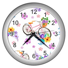 Cycle Ride Wall Clock (silver) by designsbymallika