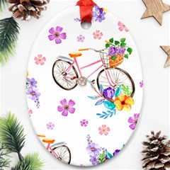 Cycle Ride Oval Ornament (two Sides) by designsbymallika