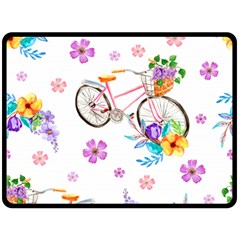 Cycle Ride Double Sided Fleece Blanket (large)  by designsbymallika