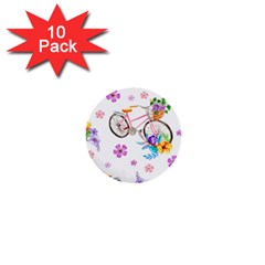 Cycle Ride 1  Mini Buttons (10 Pack)  by designsbymallika