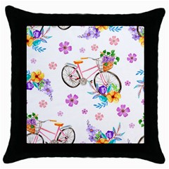 Cycle Ride Throw Pillow Case (black) by designsbymallika