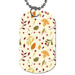 Pretty Leaves Pattern Dog Tag (one Side) by designsbymallika