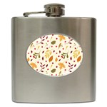 Pretty Leaves Pattern Hip Flask (6 oz) Front