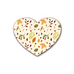 Pretty Leaves Pattern Heart Coaster (4 Pack)  by designsbymallika