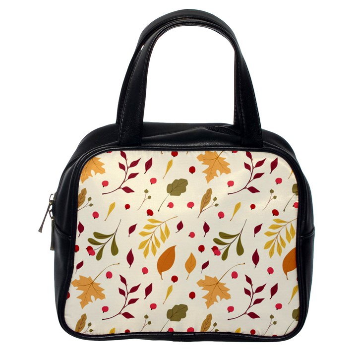 Pretty Leaves Pattern Classic Handbag (One Side)