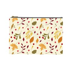 Pretty Leaves Pattern Cosmetic Bag (large) by designsbymallika