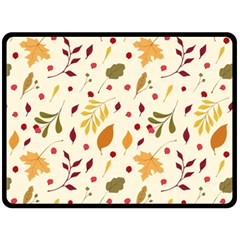 Pretty Leaves Pattern Fleece Blanket (large)  by designsbymallika