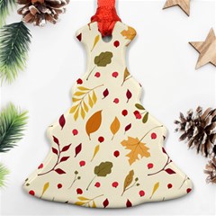 Pretty Leaves Pattern Christmas Tree Ornament (two Sides) by designsbymallika