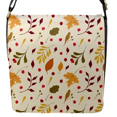 Pretty Leaves Pattern Flap Closure Messenger Bag (s) by designsbymallika