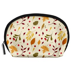 Pretty Leaves Pattern Accessory Pouch (large) by designsbymallika