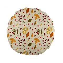 Pretty Leaves Pattern Standard 15  Premium Flano Round Cushions by designsbymallika