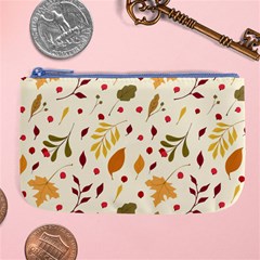 Pretty Leaves Pattern Large Coin Purse by designsbymallika