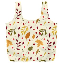 Pretty Leaves Pattern Full Print Recycle Bag (xxl) by designsbymallika