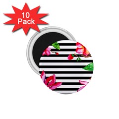 Black And White Stripes 1 75  Magnets (10 Pack)  by designsbymallika