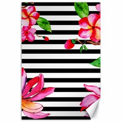 Black And White Stripes Canvas 24  X 36  by designsbymallika