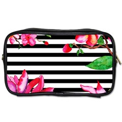 Black And White Stripes Toiletries Bag (one Side) by designsbymallika