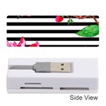 Black And White Stripes Memory Card Reader (Stick) Front