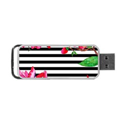 Black And White Stripes Portable Usb Flash (two Sides) by designsbymallika