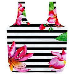 Black And White Stripes Full Print Recycle Bag (xl) by designsbymallika