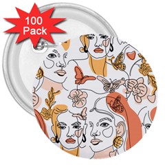 Lady Like 3  Buttons (100 Pack)  by designsbymallika