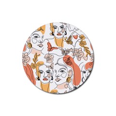 Lady Like Rubber Coaster (round)  by designsbymallika