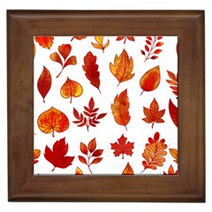 Autumn Pattern Framed Tile by designsbymallika