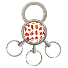 Autumn Pattern 3-ring Key Chain by designsbymallika