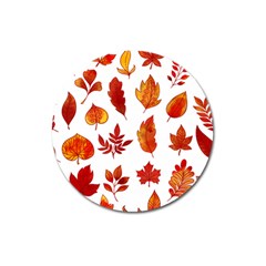 Autumn Pattern Magnet 3  (round) by designsbymallika