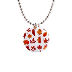 Autumn Pattern 1  Button Necklace by designsbymallika