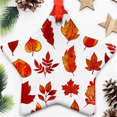 Autumn Pattern Star Ornament (two Sides) by designsbymallika