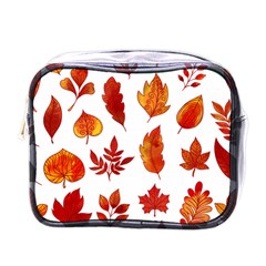 Autumn Pattern Mini Toiletries Bag (one Side) by designsbymallika