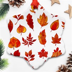 Autumn Pattern Snowflake Ornament (two Sides) by designsbymallika