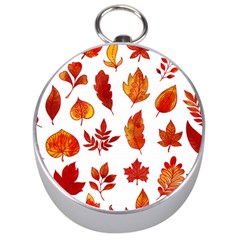 Autumn Pattern Silver Compasses by designsbymallika